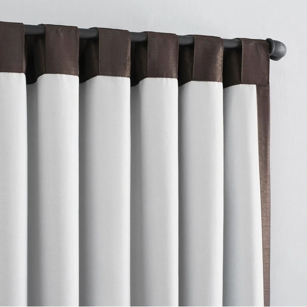 Sun Zero Faux Dupioni Silk Thermal Blackout Back Tab Curtain  50